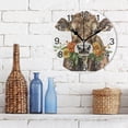 thumbnail image 3 of Ryvnso Cows with Flower Wall Clock Non Ticking Silent Kitchen Clock Battery Operated Clocks 10 inch, 3 of 7