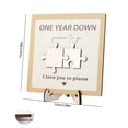 thumbnail image 3 of 1 Year Anniversary Unique Gift for Couples - Wooden Plaque with Engraved Puzzle Pieces - 1st Anniversary Paper Gifts for Him, Her, Boyfriend, Girlfriend, Husband, Wife, 3 of 7