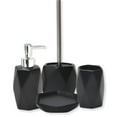 thumbnail image 4 of Bath Toilet Bowl Brush and Holder Diamond Stoneware Black, 4 of 5