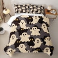 thumbnail image 2 of Feelyou Cartoon Ghost Silhouette Bed Spread Queen, Spooky Spirit Pattern Queen Coverlet Set, Gray, 3pcs, 1 Comforter and 2 Pillowcases, 2 of 7