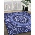 thumbnail image 3 of Ahgly Company Machine Washable Indoor Square Transitional Sky Blue Area Rugs, 3' Square, 3 of 7