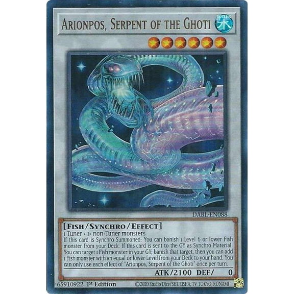 YuGiOh Darkwing Blast Ultra Rare Arionpos, Serpent of the Ghoti DABL-EN088