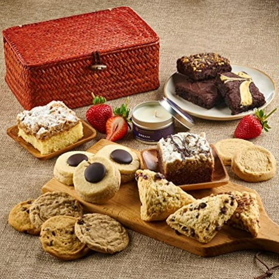 Dulcet Gift Baskets Warm Wishes Gourmet Gift Basket - Delicious Brownies, Cookies, Scones