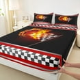 thumbnail image 3 of Manfei Racing Car Bed Sheets Set Full Size, Checkered Flag Bed Sheets Full, Square Geometric Bedding Full Size, Lightweight Bedroom Decor, 4 Pieces, 3 of 7