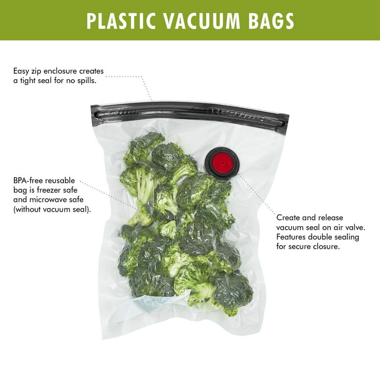 ZWILLING Fresh & Save 12-Piece Large Vacuum Sealer Bags, 2 1/4 Gallon  Reusable Sous Vide Bags, Meal Prep 