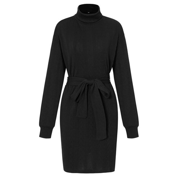 Vestido suéter para mujer de punto acanalado ajustado midi sexy otoño invierno bodycon cuello capucha vestidos