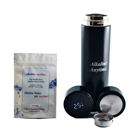 

Alkaline Anytime Alkaline Water Bottle Flask-1 Alkaline Filter-2 Lids-LED Lid & Stainless Steel Lid