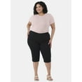 thumbnail image 2 of JMS Just My Size by Hanes Women's Plus Size Pull on Bling Tab Capri Pants, Sizes 0X-4X, 2 of 5