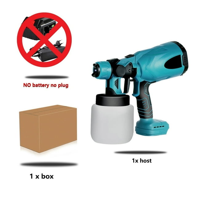 800ML Electric Spray Gun Handheld Cordless High Power Electric Paint Sprayer Spray Gun Spraying For 18V Battery ,Ruggedly Built