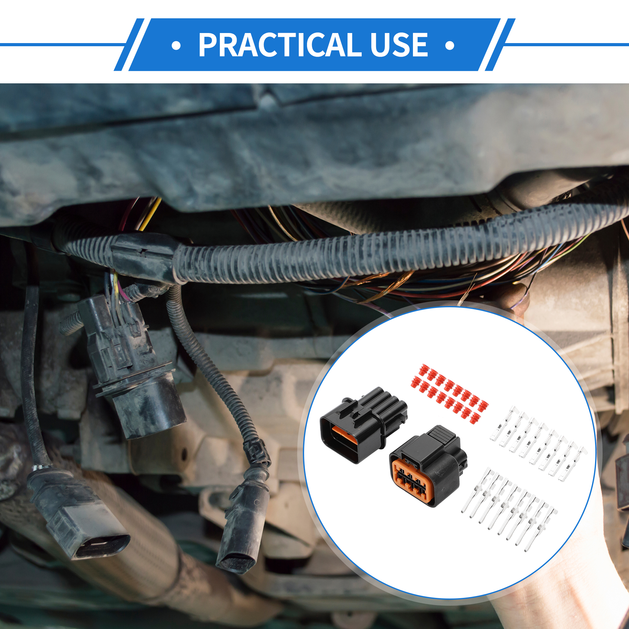 Unique Bargains 8 Pin Front Headlight Connector Plug Kit for Hyundai for Kia Connector