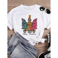 thumbnail image 2 of Camiseta con estampado de árbol de estrellas para mujer, ropa de vacaciones de Festival encantador, Feliz Navidad, Año Nuevo, moda femenina, camisetas gráficas, 2 of 4