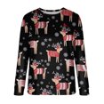 thumbnail image 4 of Pntutb Navidad Moda Mujer Casual Manga Larga Impreso Señoras Sin Capucha Sudaderas tops Blusa Pntutb Pntutb-4707, 4 of 5