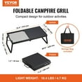 thumbnail image 2 of Heavy Duty Folding Campfire Grill 22.4 Inch Portable Steel Mesh Grate with Legs and Carrying Bag for Outdoor Open Flame Cooking, 2 of 6