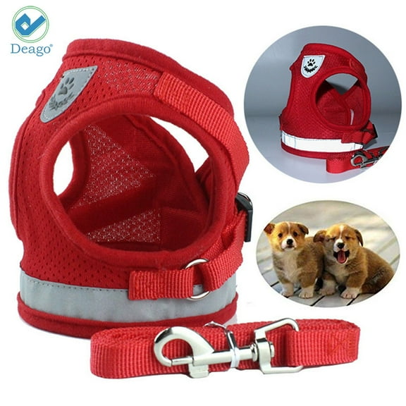 Deago Plastic, Steel & Polyester Non-Pulling Dog Harness, Red, XL (17.5" to 20" Chest Size)