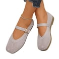thumbnail image 6 of Willtoo Women's Mary Jane Flats Comfortable Dressy Ballet Flats Casual Round Toe Slip On Washable Knitted Fabric Office Work Woman Shoes, 6 of 6