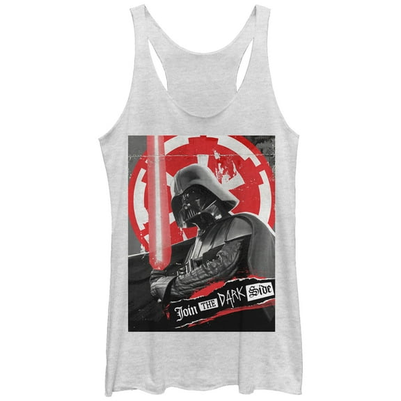 Women's Star Wars Join Sith Lord Darth Vader  Racerback Tank Top White Heather Small