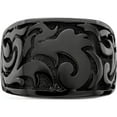 thumbnail image 4 of Titanium Edward Mirell Black Ti Casted Design Signet Ring (Size 8.5) Made In United States emr238-8.5, 4 of 5