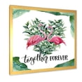 thumbnail image 2 of Designart 'Eucalyptus Leaves With Flamingo Floral Heart' Traditional Framed Art Print, 2 of 4