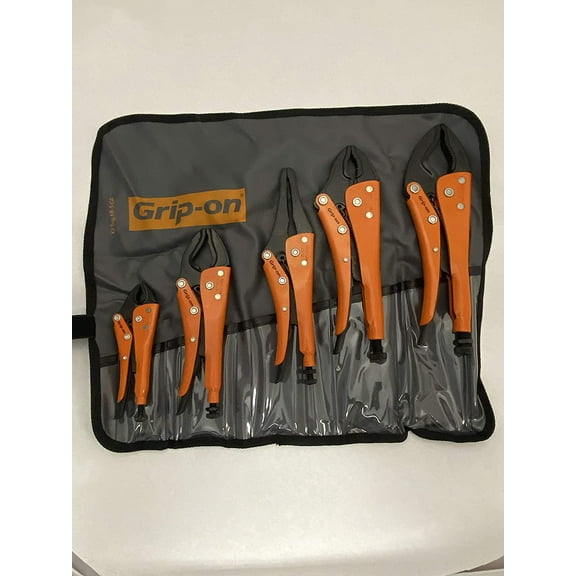 Grip-On 500 5-Piece General Purpose Locking Pliers Kit in Roll-Up Pouch