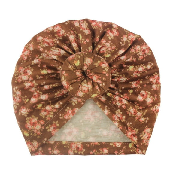 Edvintorg Newborn Baby Stuff Toddler Hats Kids Baby Boy Girl Floral Print Knotted Hat Beanie Headwear Accessories