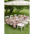 thumbnail image 3 of Outdoor Tablecloth with Umbrella Hole and Zipper, Pink Spring Floral Rectangle Table Cloth 60x102 Inch Waterproof Tablecloth, Vintage Summer Botanical Picnic Table Cover for Patio Camping, 3 of 7