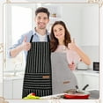 thumbnail image 5 of AOWOO 2 Pack Chef Aprons for Cooking & Baking - Soft Restaurant Quality Kitchen Aprons with Adjustable Neck & Long Tie, 2 Pockets Protective Aprons for Men & Women, BBQ Grilling Baking, 5 of 6
