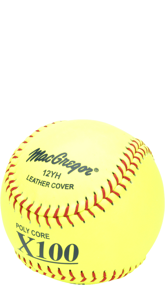 Douzaine De Balles De Softball MacGregor 12″ – Fast Pitch, Cuir Jaune/rouge/noir, Neuves