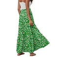 thumbnail image 5 of vigerkar Skirts for Women Summer Casual A Line Drawstring Low Waist Long Flowy Maxi Trendy Vacation Skirt 2025 Green, XL, 5 of 6