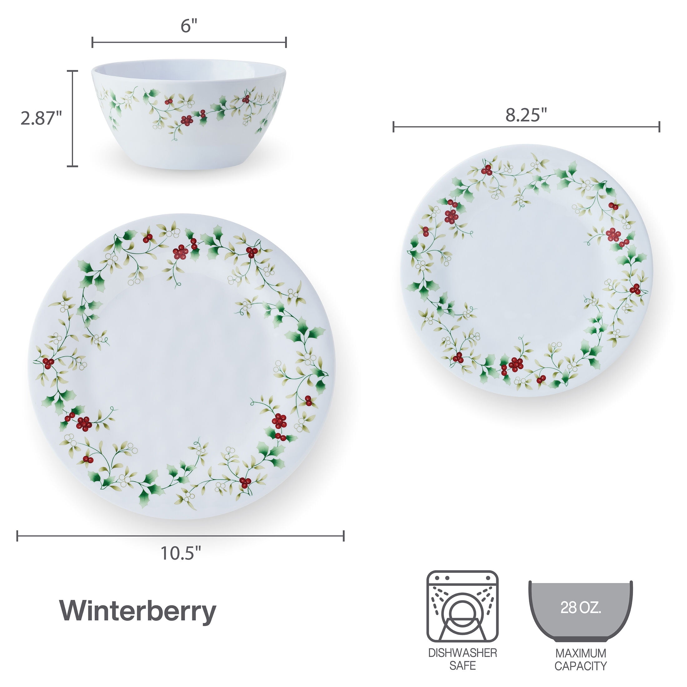 Pfaltzgraff Winterberry Melamine 24 Peice Set