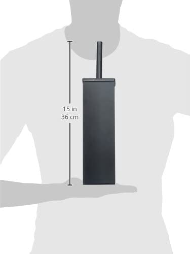 Gatco 1488MX Elegant Square Toilet Brush Holder, Matte Black
