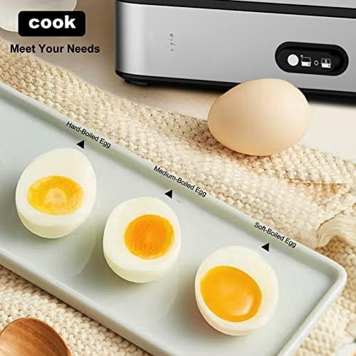 Rapid Egg Cooker Electric 6 Eggs Capacity, Soft, Medium, Hard Boiled, Poacher, Omelet Maker Egg Poacher With Auto Shut-Off, BPA Free Silver