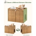 thumbnail image 6 of Cat Litter Box Enclosure Furniture, Handwoven Rattan Hidden Litter Box with Mat, Large Space Cat House with 2 S-Shaped Hooks 30.3 x 18.3 x 24.4 Inches, Indoor for Living Room Apartment Natural., 6 of 7