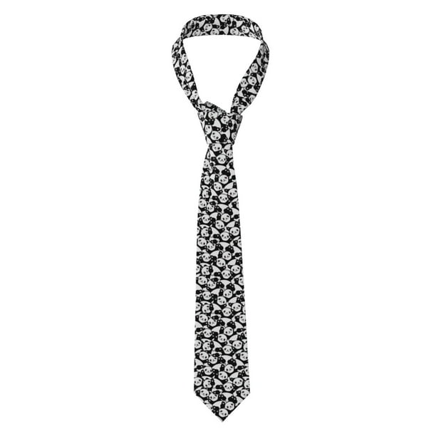 Fotbe Seamless Pattern Cute Panda Corbata Clásica para Hombre con Estampado – Corbata de Seda Jacquard Tejida, para Negocios, Bodas y Eventos Formales