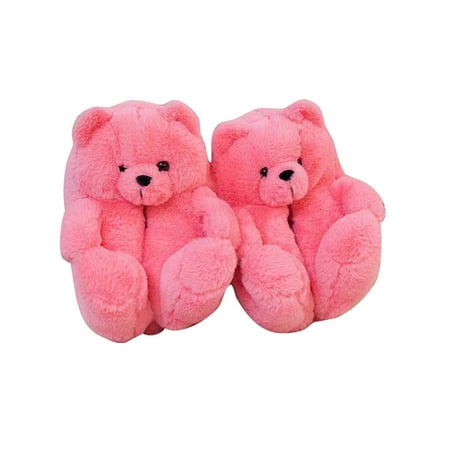 

Ferndule Unisex Plush Slipper Color Block House Shoe Slip On Cartoon Slippers Non-slip Leopard Bootie Daily Indoor Shoes Round Toe Soft Pink 5.5-8