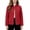Red, variant on Quilted Jacket for Women Button Down Crewneck Lightweight Casual Coat Stylish Cozy Fall Outdoor Travel Hiking Quilted Jacket with Pockets