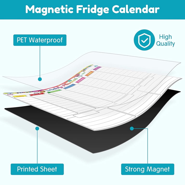 D-FantiX Magnetic Dry Erase Calendar Whiteboard, 4 Pack Magnetic Calendar  for Fridge,Monthly Weekly Daily Grocery List Refrigerator Calendar Planner  for Kitchen Home,Family Chore Chart for Kids Adults - Walmart.com