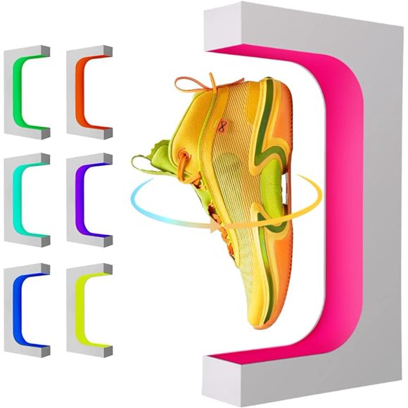 Levitating Shoe Display, Floating Rotating Sneaker Stand, Magnetic Levitation Shoe Rack with 16 Colors LED Light for Gifts Shoes Collectors Store