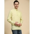 thumbnail image 4 of SKAVIJ Men's Cotton Long Sleeve Casual Henley Shirt Band Collar Summer Beach Hippie T-Shirt Vacation Tops with Pocket (Small,Lemon), 4 of 6
