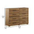 thumbnail image 5 of Benjara Ira 55 Inch Wide Dresser Chest, Wooden Frame, 8 Gliding Drawers, Brown, 5 of 5