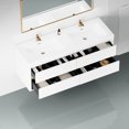 thumbnail image 3 of 60" Vanity Sink, Stone Resin Countertop, Soft Close, Glossy White, Neatly Organize Essentials 24v15-60dgw Bathroom Storage Cabinet With Modern, 3 of 7