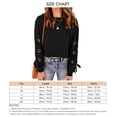 thumbnail image 5 of Jersey de mujer Camisa corta con cordones Manga larga Cuello redondo Hombro caído Túnica de otoño suelta para otoño Primavera Negro M, 5 of 5