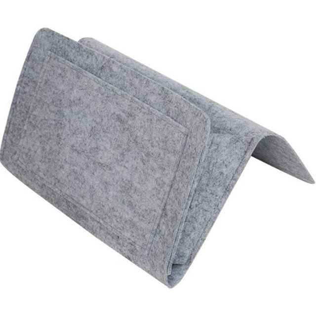 Bolsa de almacenamiento para mantas de cama con bolsillo para cama, sofá, escritorio, bolsa de almacenamiento para teléfono móvil colgante