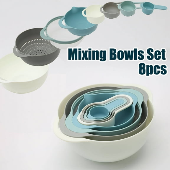 PINYU Nesting Mixing Bowls Set, Plastic (8 Piece)