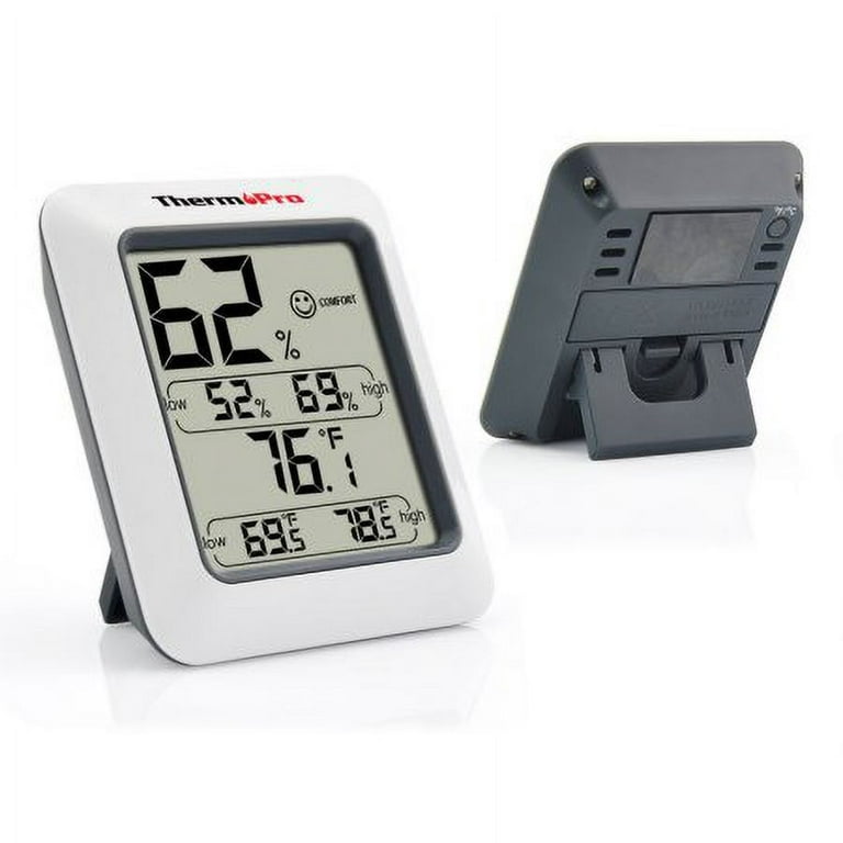 ThermoPro TP50W Digital Hygrometer Indoor Thermometer Room Thermometer and  Humidity Gauge with Temperature Humidity Monitor in Black