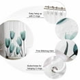 thumbnail image 5 of Turquoise White Tulip Shower Curtains for Bathroom Waterproof Fabric Bath Curtains Decor Bath Tub Curtain Spring Plant Leaf Flower Floral Decorative Shower Curtain Sets with 12 Hooks, 72x72 Inch, 5 of 6