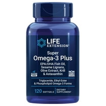 Life Extension Super Omega-3 Plus EPA/DHA Fish Oil, Sesame Lignans, Olive Extract, Krill & Astaxanthin - Heart, Brain & Joint Health Support - Gluten-Free, Non-GMO - 120 Softgels