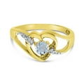 thumbnail image 6 of 10k Yellow Gold Round Aquamarine And Diamond Heart Ring, 6 of 6