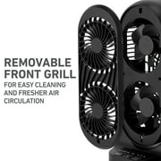 Holmes 13 DuoBreeze Desk Fan, Dual Blade, 3-Speed, Timer, Tilt, CleanBreeze, Black