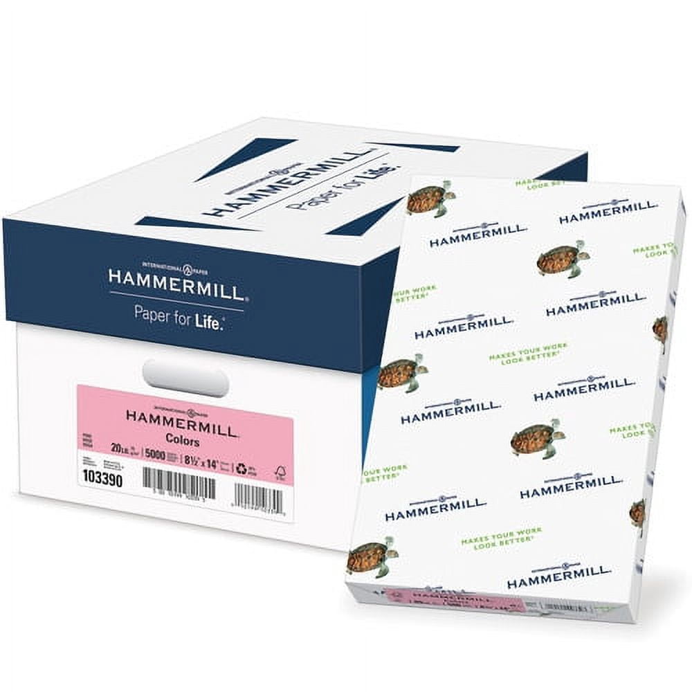 Hammermill Multipurpose Paper, 20 lb., 8-1/2" x 14", Pink