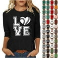 thumbnail image 1 of QATAINLAV T-Shirts Graphiques de Rugby pour Femmes Jour de Match 2025 Été Manches 3/4 Hauts Coupe Ample Décontractés Col Rond Blouses Tenues de Vacances Soldes du Jour Liquidation Blanc m, 1 of 5